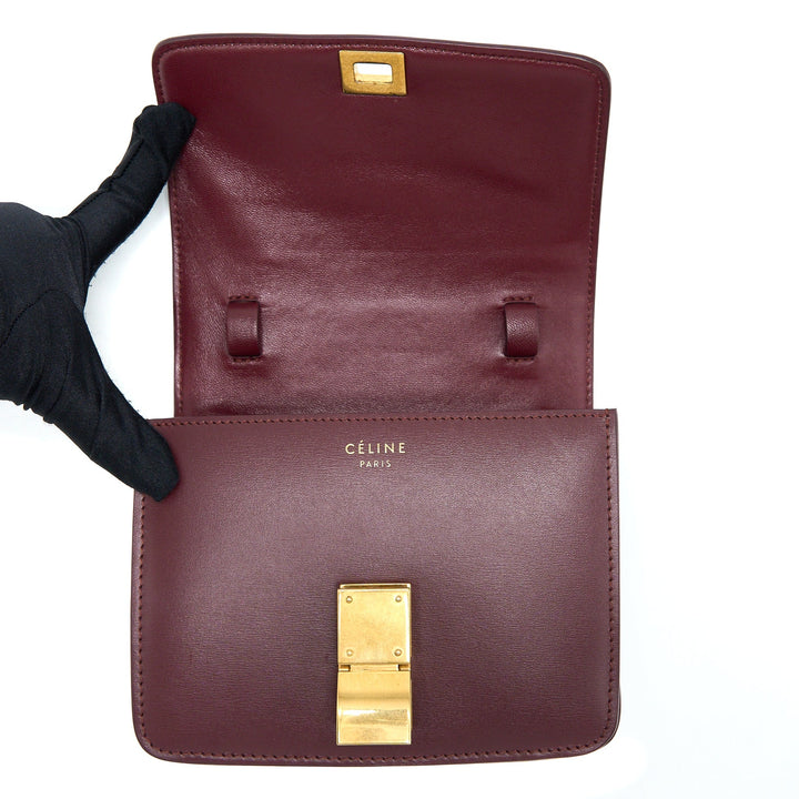 Celine Mini Box Calfskin Burgundy