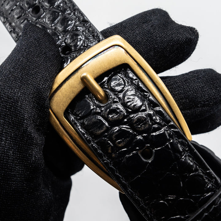 Top Quality Balenciaga Ghost Sling Bag Croc Embossed Leather Black GHW