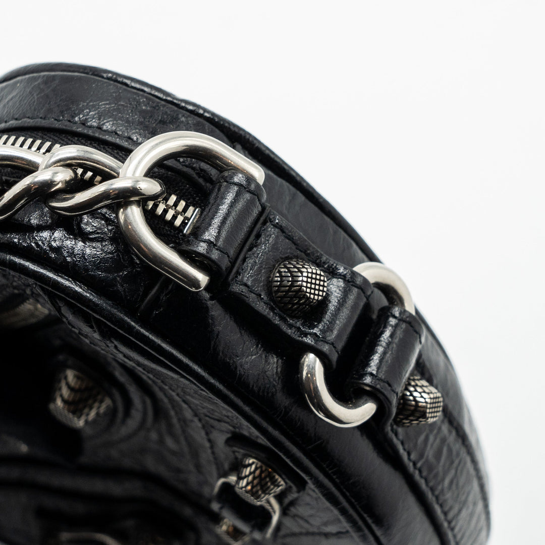 Top Quality Balenciaga Le Gagole Heart Mini Bag Arena Lambskin Black Ruthenium Hardware
