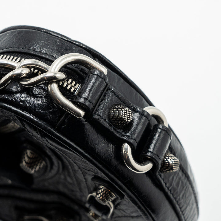 Top Quality Balenciaga Le Gagole Heart Mini Bag Arena Lambskin Black Ruthenium Hardware