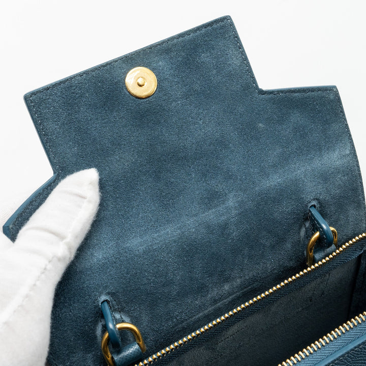 Celine nano belt bag Grained Calfskin Blue