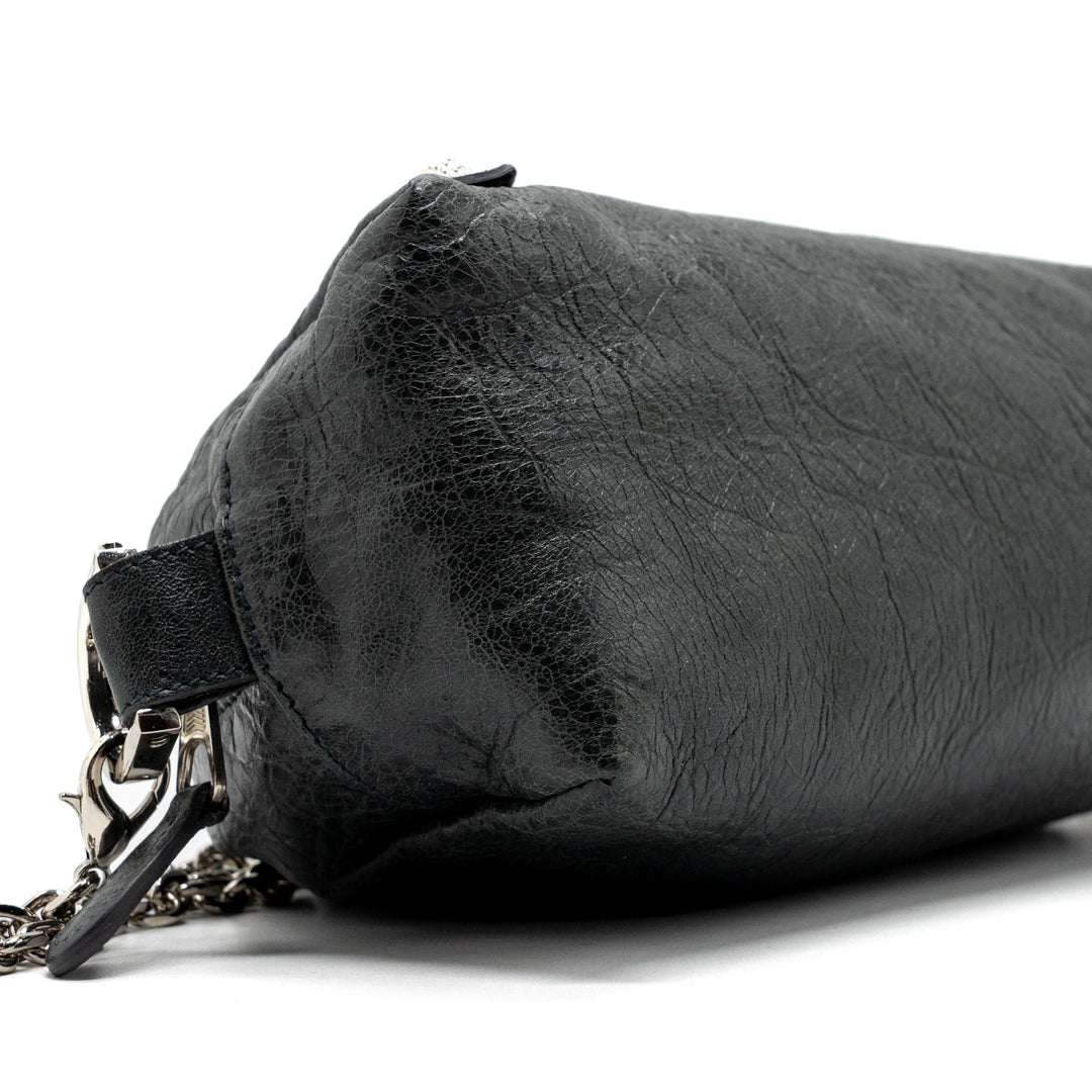 balenciaga mini city crossbody chain bag leather grey SHW