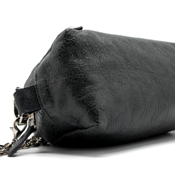 balenciaga mini city crossbody chain bag leather grey SHW
