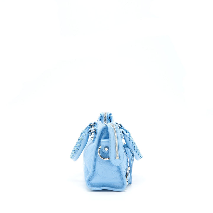 Top Quality Balenciaga Mini City Bag Light Blue SHW