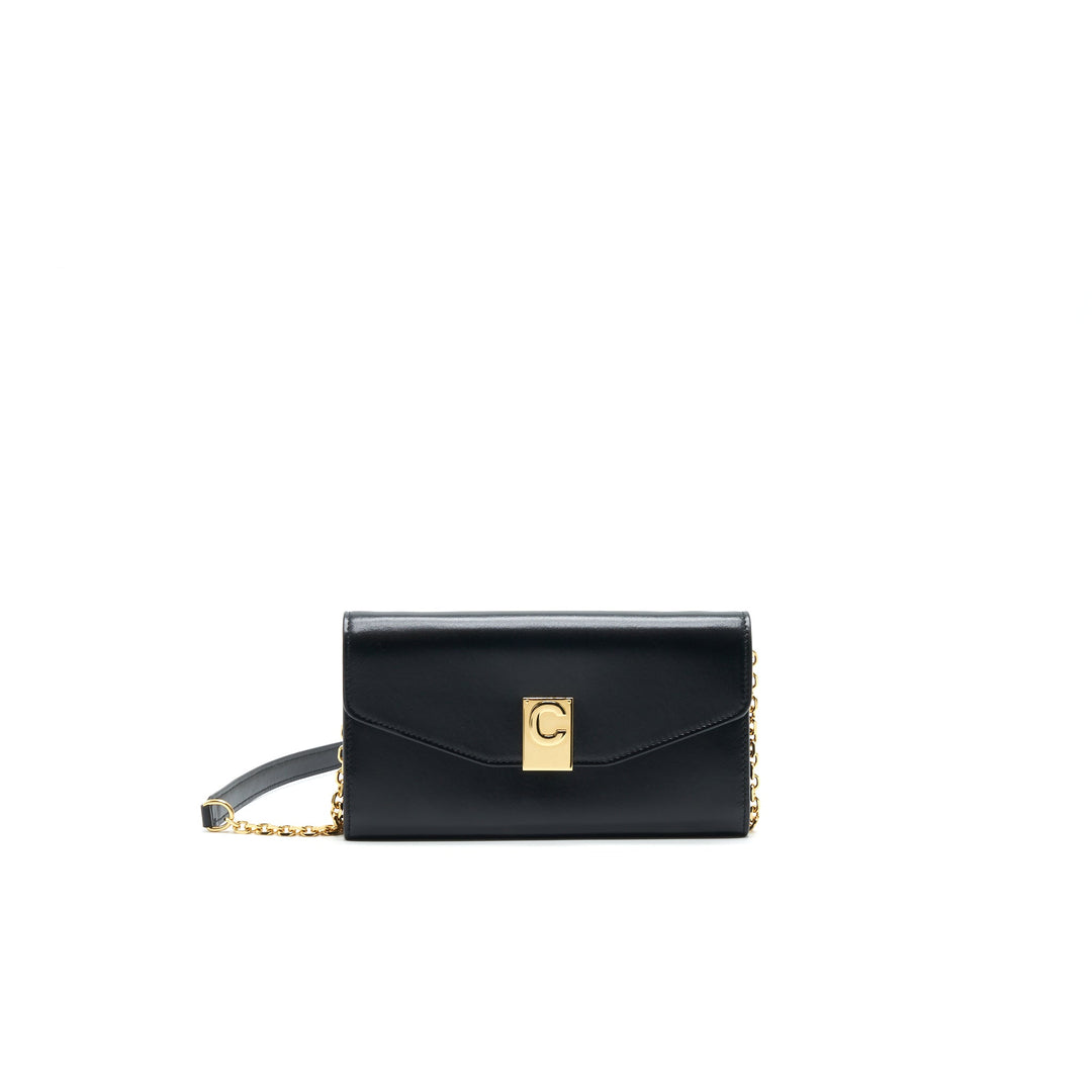 Celine Calfskin C Wallet on Chain Bag Black