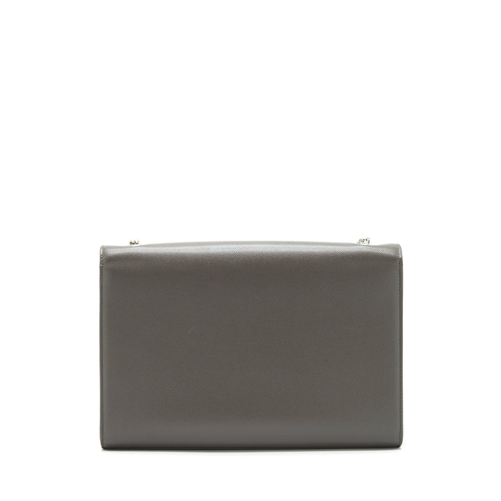 Saint Laurent(YSL) Large Monogramme Kate Chain Bag Grained Calfskin Grey SHW