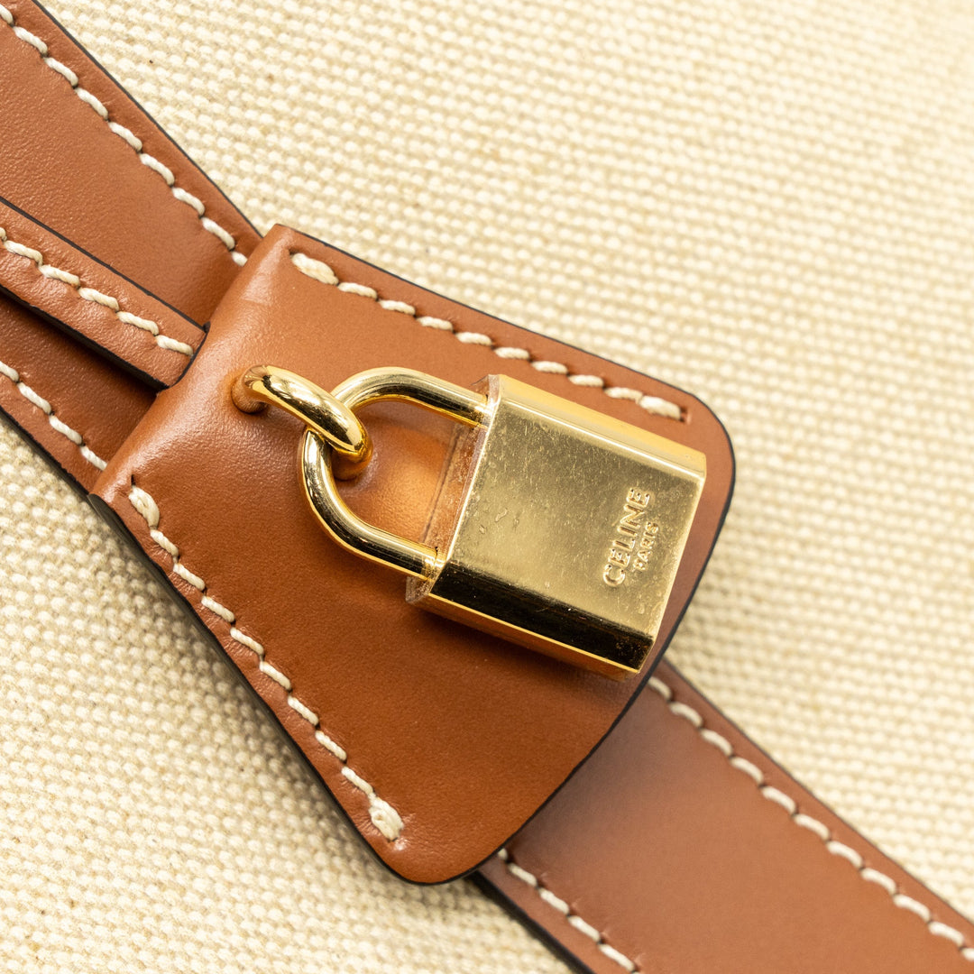 Celine cabas Marin canvas / calfskin natural / tan / multicolour