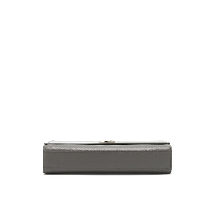 Saint Laurent(YSL) Large Monogramme Kate Chain Bag Grained Calfskin Grey SHW