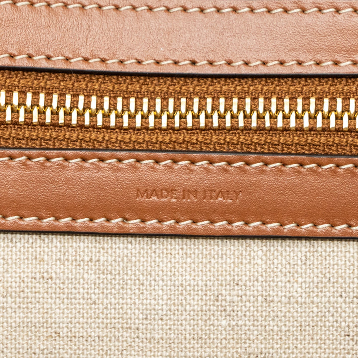 Celine cabas Marin canvas / calfskin natural / tan / multicolour