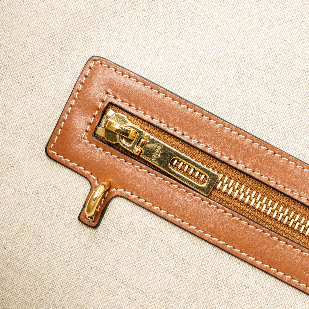 Celine cabas Marin canvas / calfskin natural / tan / multicolour
