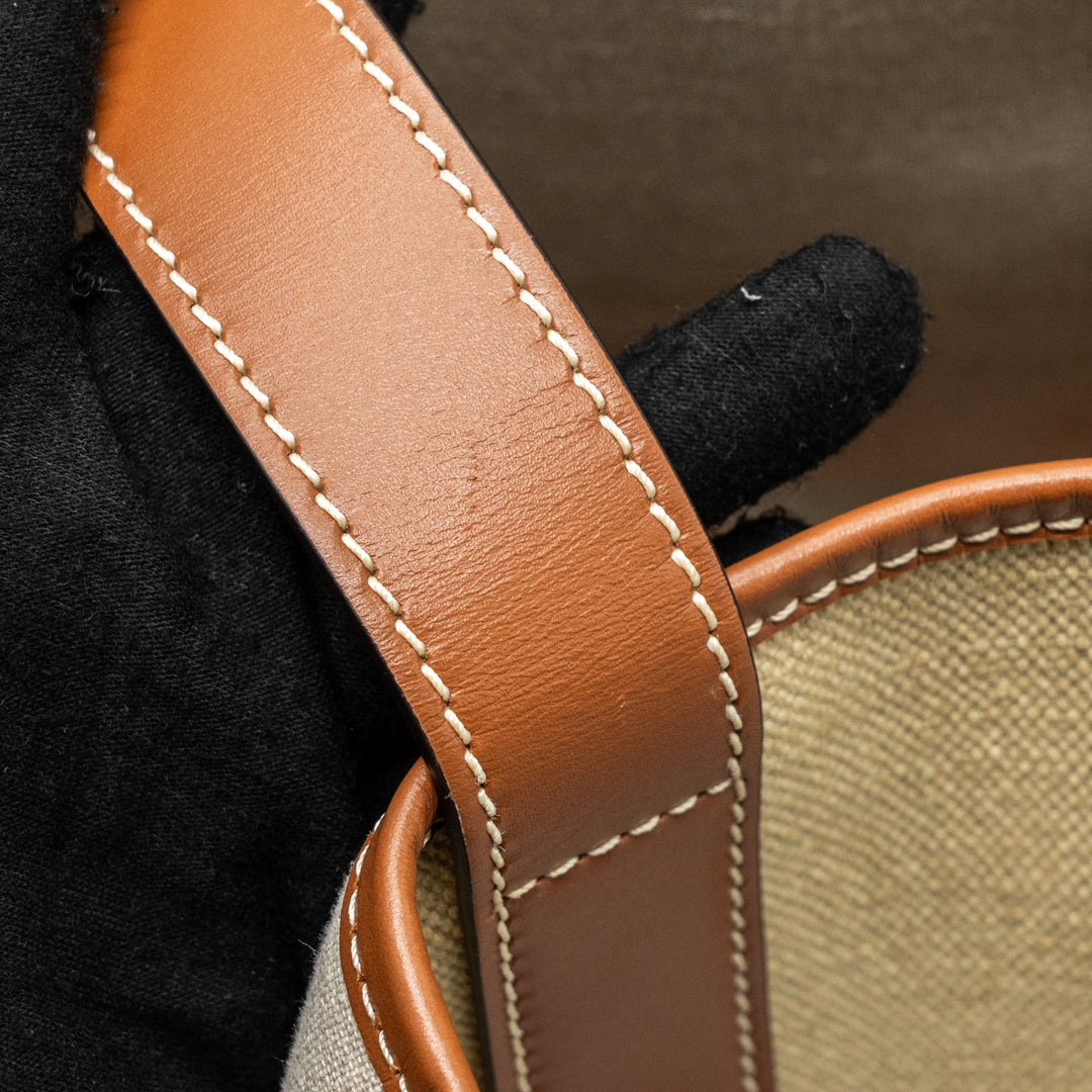 Celine cabas Marin canvas / calfskin natural / tan / multicolour