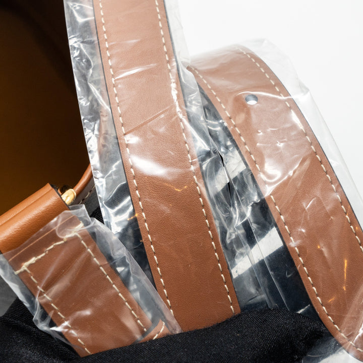 Top Quality Celine small bucket IN TRIOMPHE CANVAS AND CALFSKIN TAN