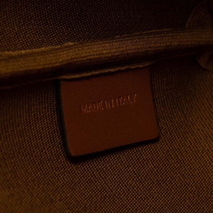 Top Quality Celine small bucket IN TRIOMPHE CANVAS AND CALFSKIN TAN