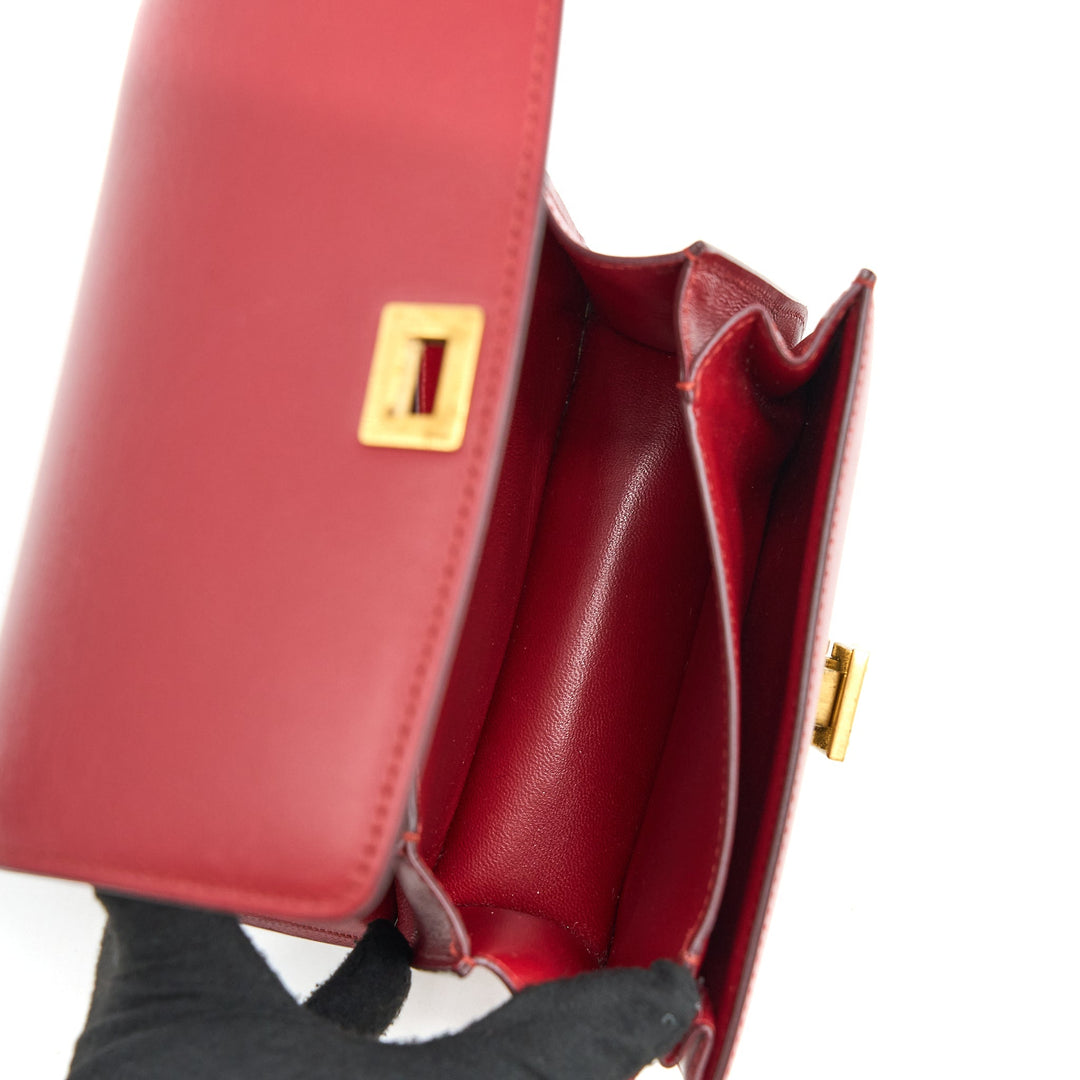Celine Mini Box Calfskin Red
