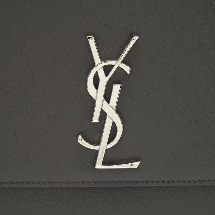 Saint Laurent(YSL) Large Monogramme Kate Chain Bag Grained Calfskin Grey SHW