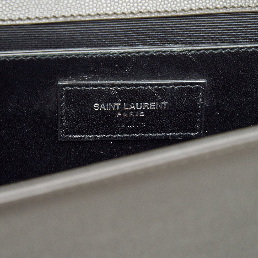Saint Laurent(YSL) Large Monogramme Kate Chain Bag Grained Calfskin Grey SHW