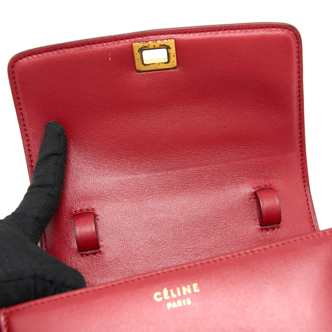 Celine Mini Box Calfskin Red
