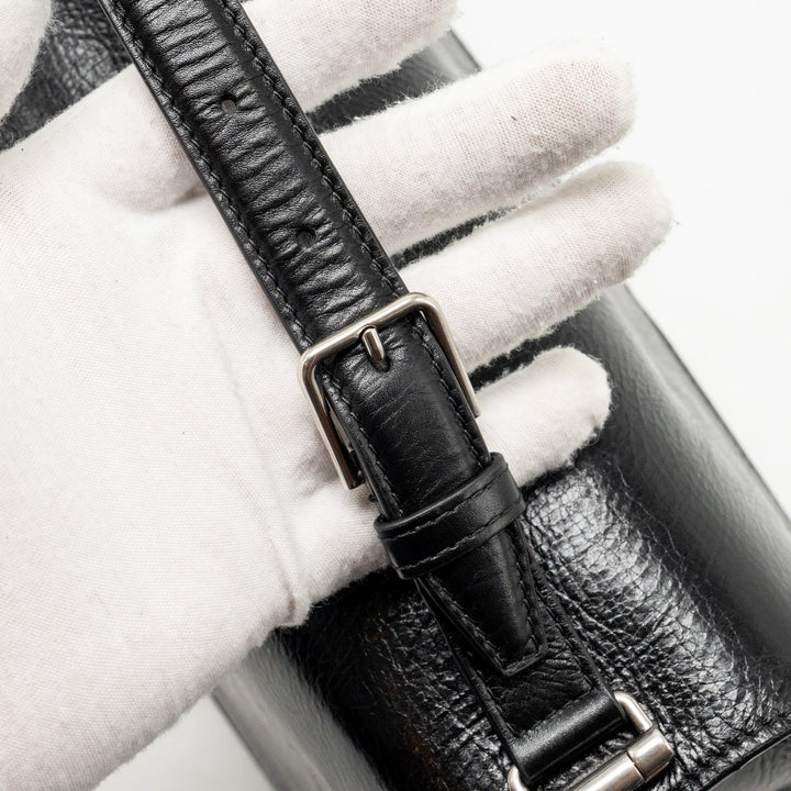 Top Quality Balenciaga Medium Crush Shoulder Bag Calfskin Leather Black SHW
