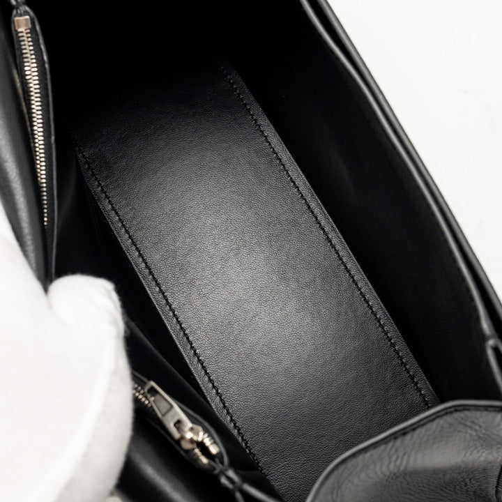 Top Quality Balenciaga Medium Crush Shoulder Bag Calfskin Leather Black SHW