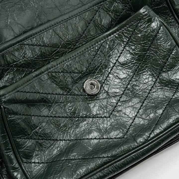 Saint laurent medium Niki calfskin green ruthenium hardware