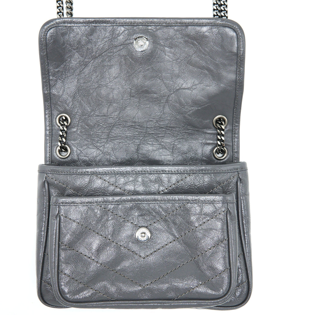 Saint Laurent/YSL Niki Baby Dark Grey With Grey Hardware