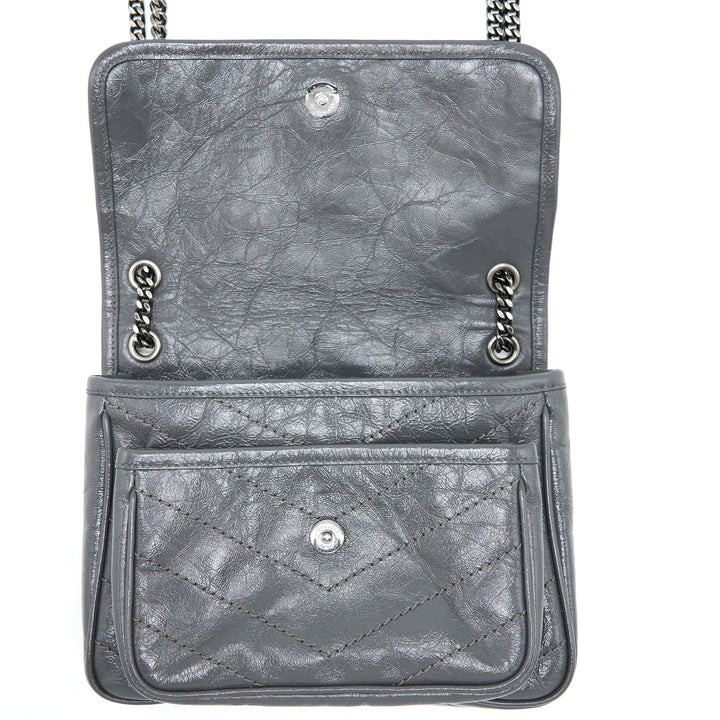 Saint Laurent/YSL Niki Baby Dark Grey With Grey Hardware