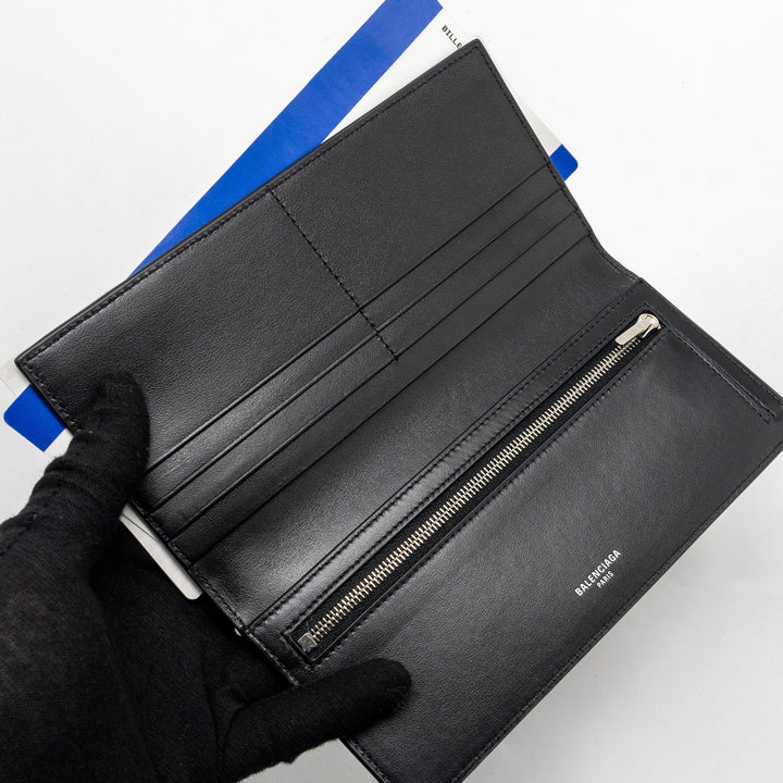 Top Quality Balenciaga Passport Long wallet 2 tickets calfskin dark red