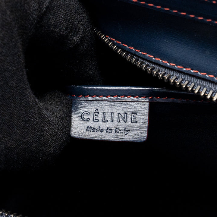 Celine Nano Luggage bag calfskin navy / red