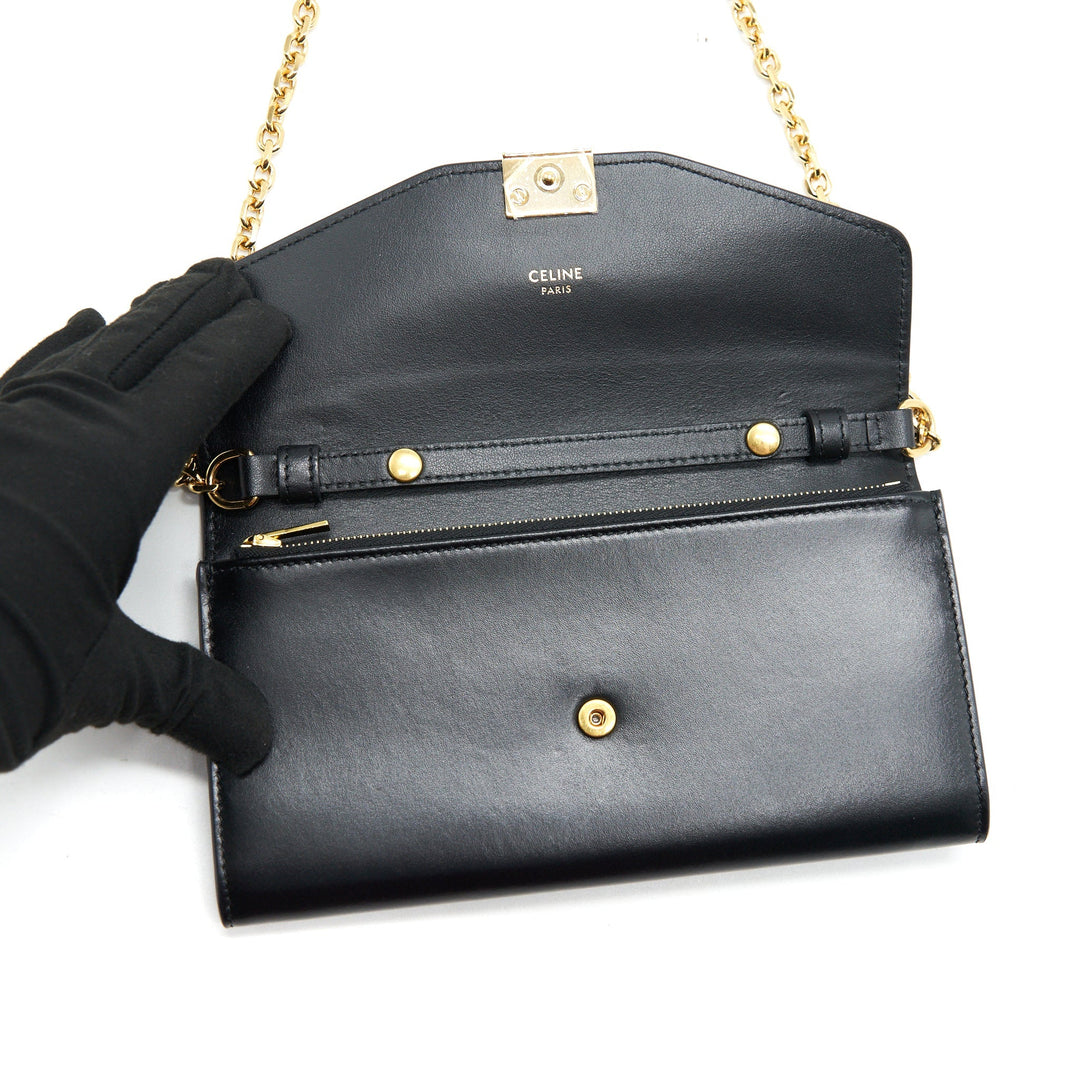 Celine Calfskin C Wallet on Chain Bag Black