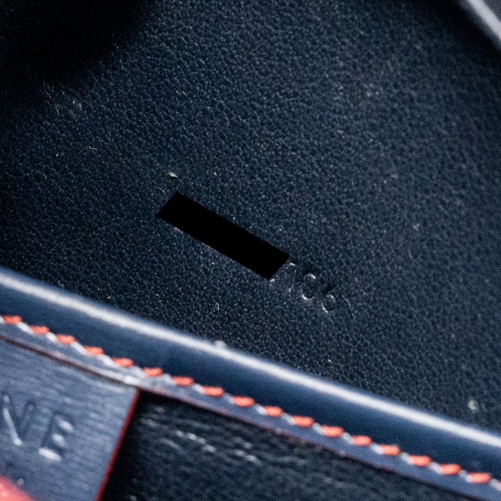 Celine Nano Luggage bag calfskin navy / red