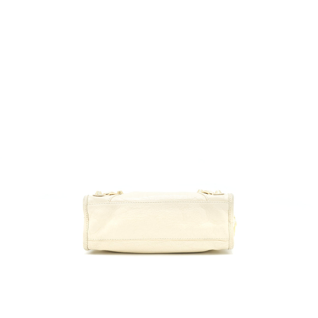 balenciaga mini city crossbody Bag Light beige GHW