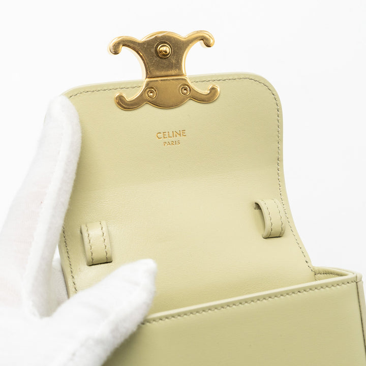 Celine Mini Claude Shiny Calfskin Pistachio