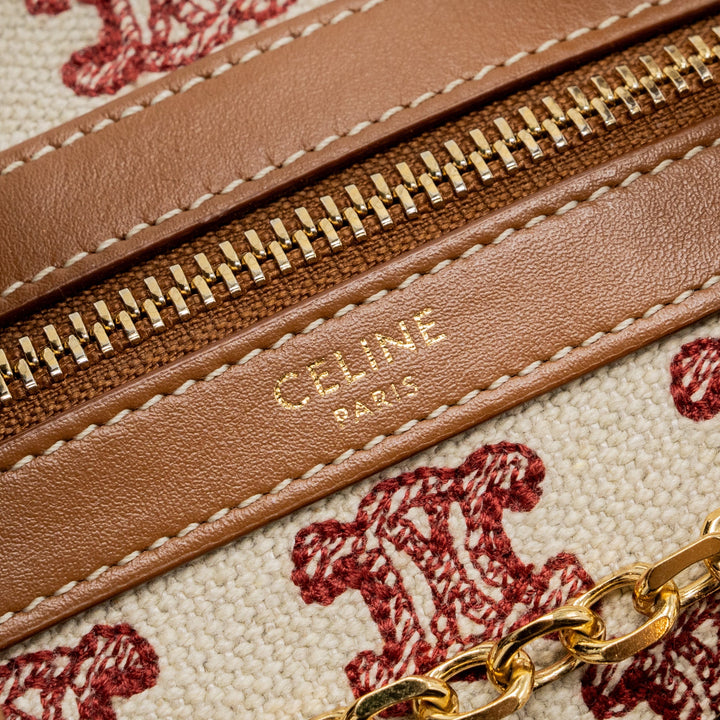 Top Quality Celine Small Boston Textile Triomphe Fox Red