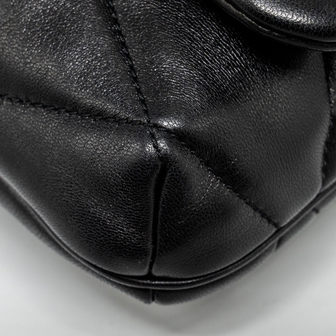 Saint Laurent/YSL LE 57 Quilted Hobo Shoulder Bag Lambskin Black Multicolour Hardware