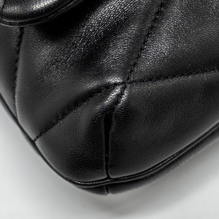 Saint Laurent/YSL LE 57 Quilted Hobo Shoulder Bag Lambskin Black Multicolour Hardware