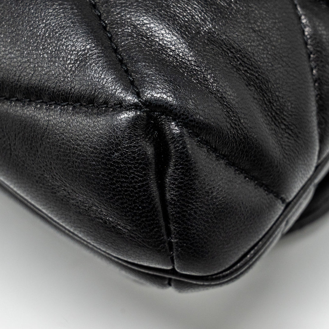 Saint Laurent/YSL LE 57 Quilted Hobo Shoulder Bag Lambskin Black Multicolour Hardware