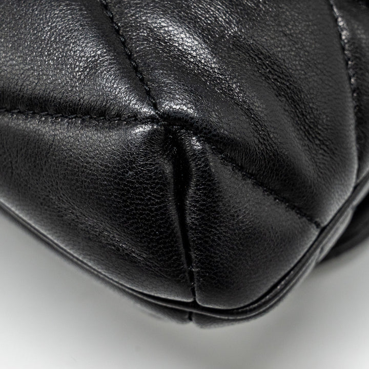 Saint Laurent/YSL LE 57 Quilted Hobo Shoulder Bag Lambskin Black Multicolour Hardware