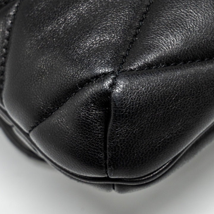 Saint Laurent/YSL LE 57 Quilted Hobo Shoulder Bag Lambskin Black Multicolour Hardware
