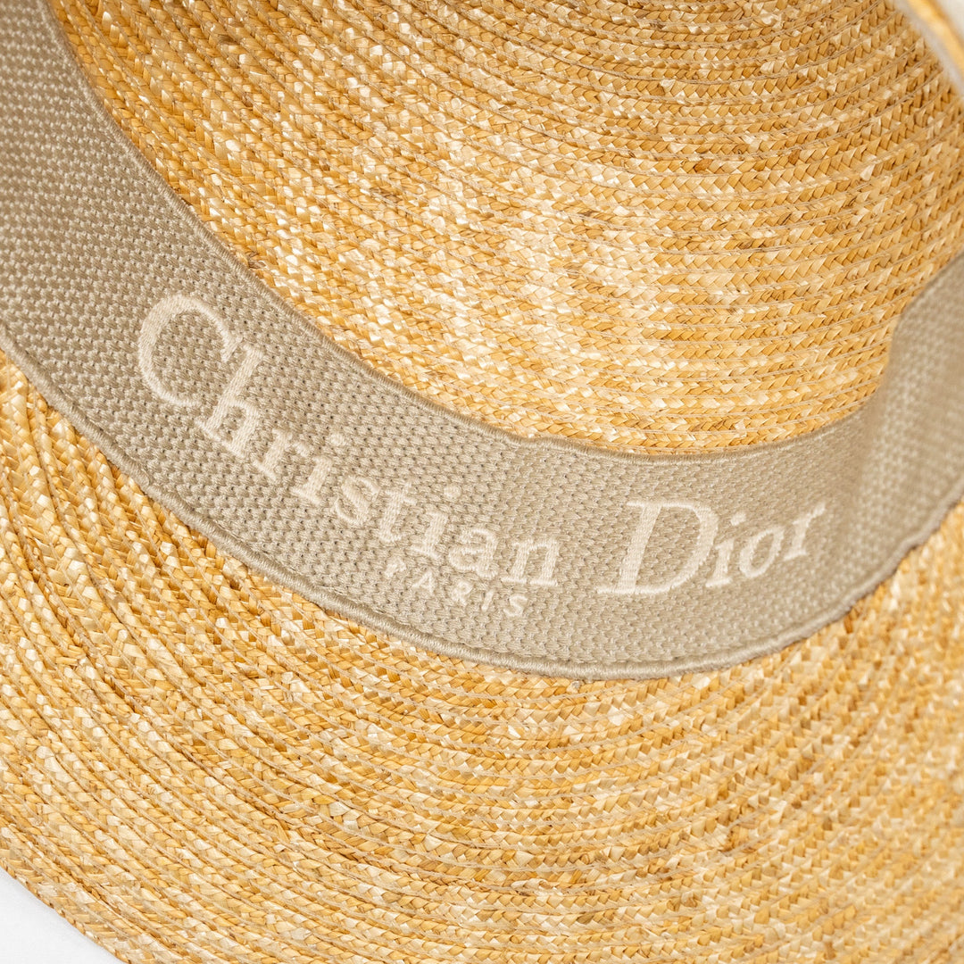 Top quality Dior Size 57 Raffia Cap Grey/Multicolour