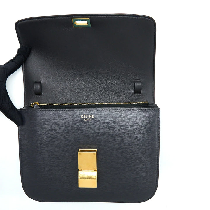 Celine Medium Classic Box Calfskin Liege Anthracite