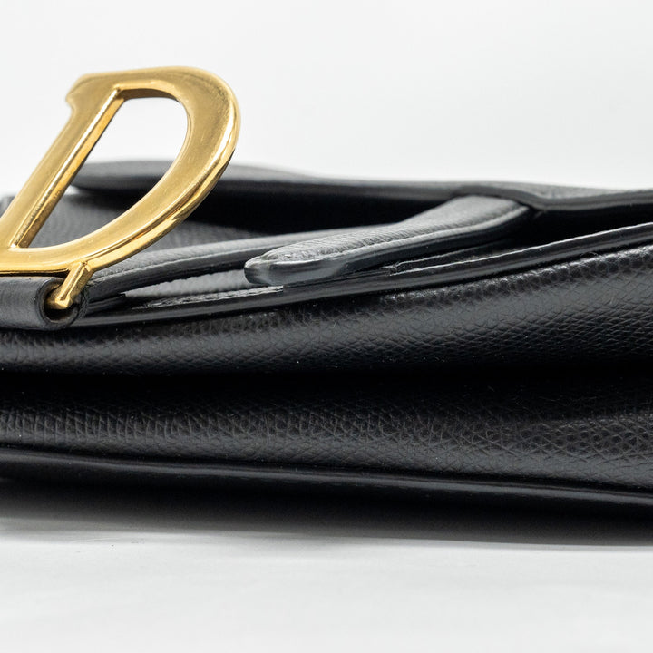 Top quality Dior MINI Saddle Bag Calfskin Black