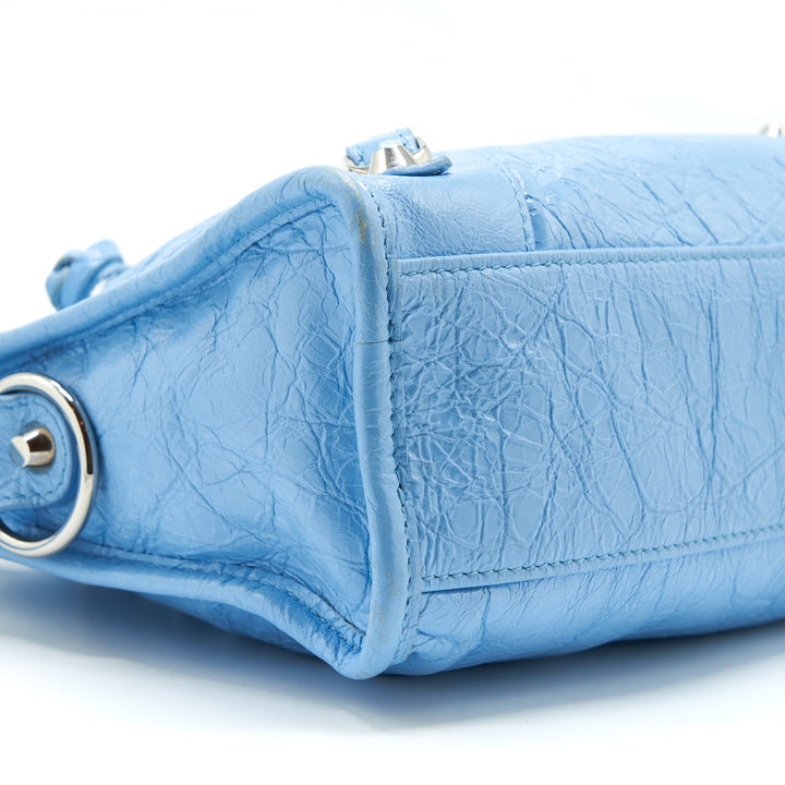 Top Quality Balenciaga Mini City Bag Light Blue SHW