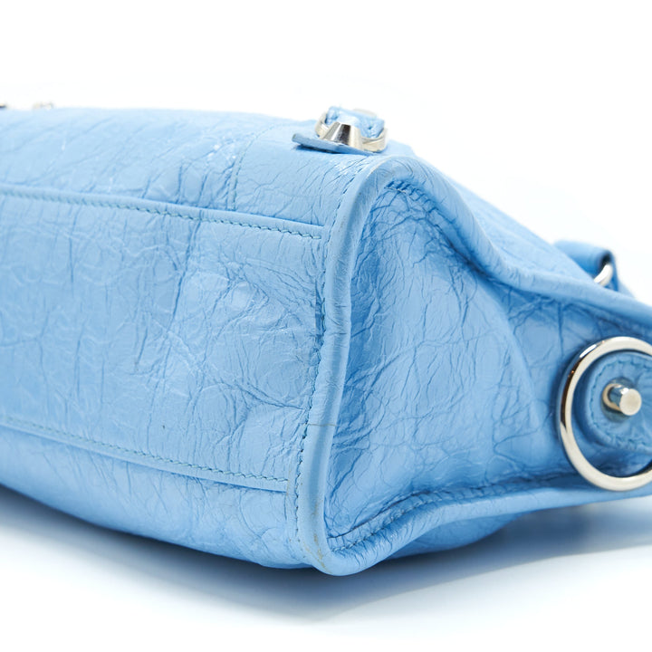 Top Quality Balenciaga Mini City Bag Light Blue SHW