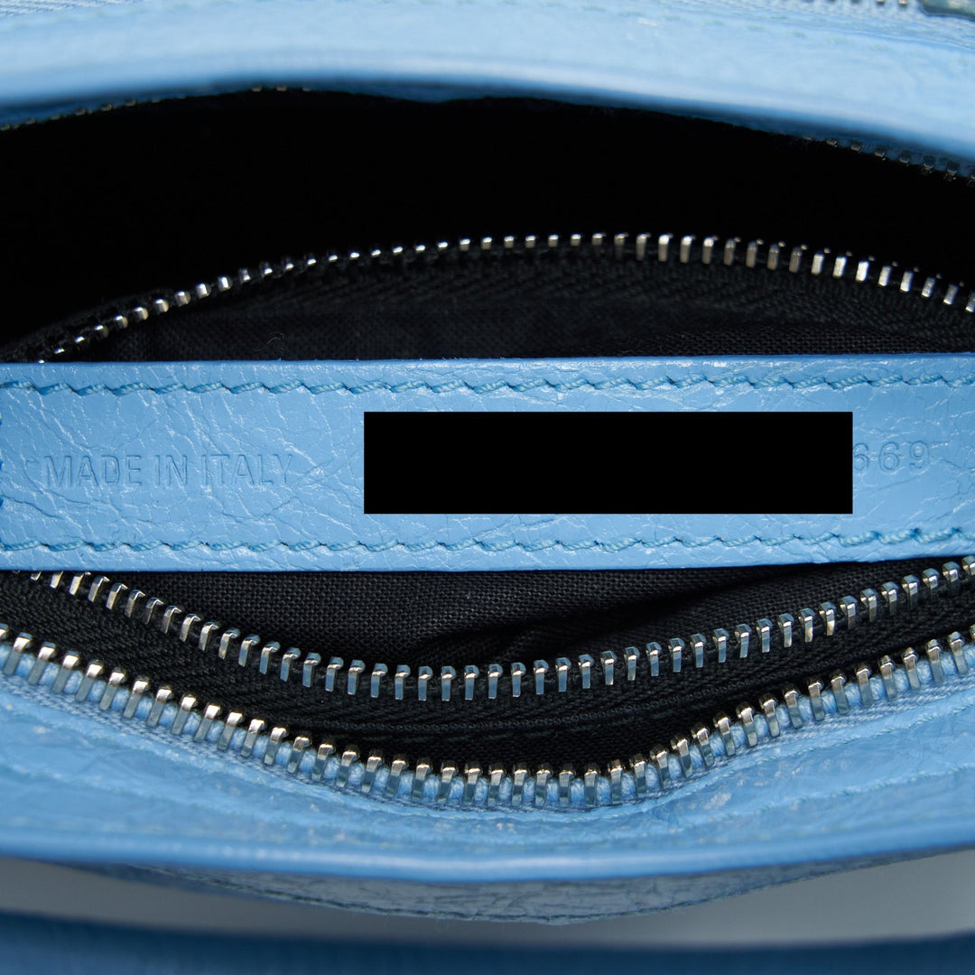Top Quality Balenciaga Mini City Bag Light Blue SHW