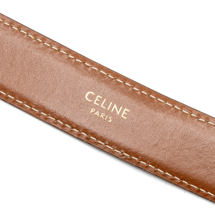 Top Quality Celine size 80 SMALL TRIOMPHE BELT IN NATURAL CALFSKIN TAN