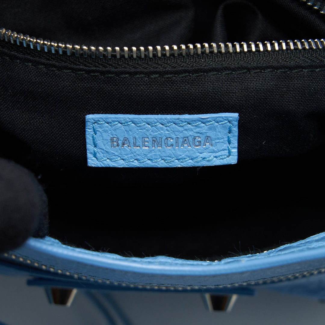 Top Quality Balenciaga Mini City Bag Light Blue SHW