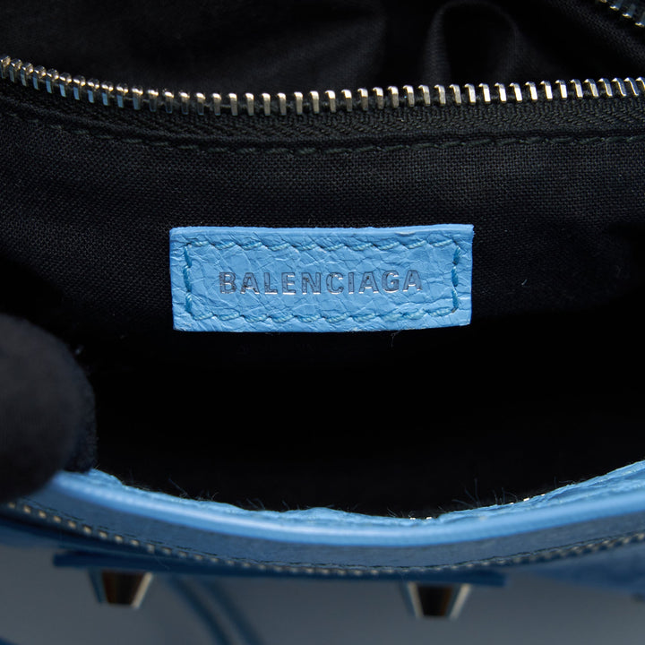Top Quality Balenciaga Mini City Bag Light Blue SHW
