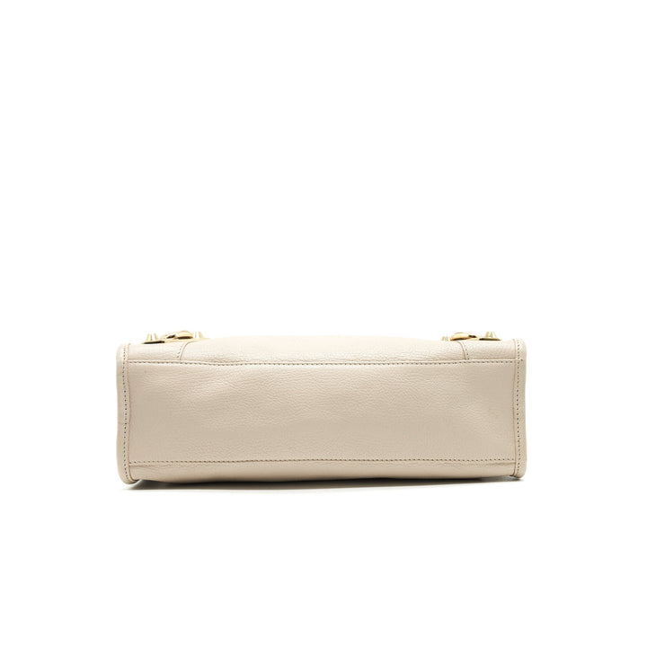 Top Quality Balenciaga SMALL METALLIC EDGE CITY BEIGE GHW