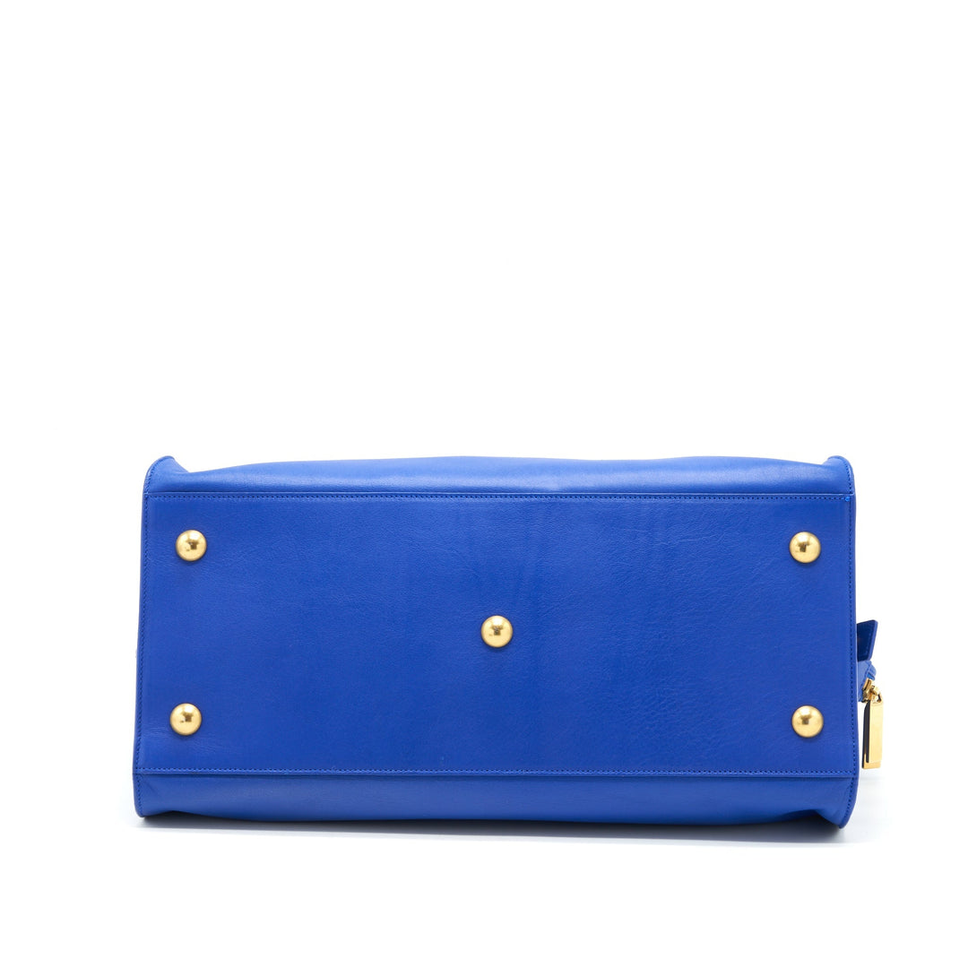 Saint Laurent Cabas Chyc Tote Bag Blue GHW