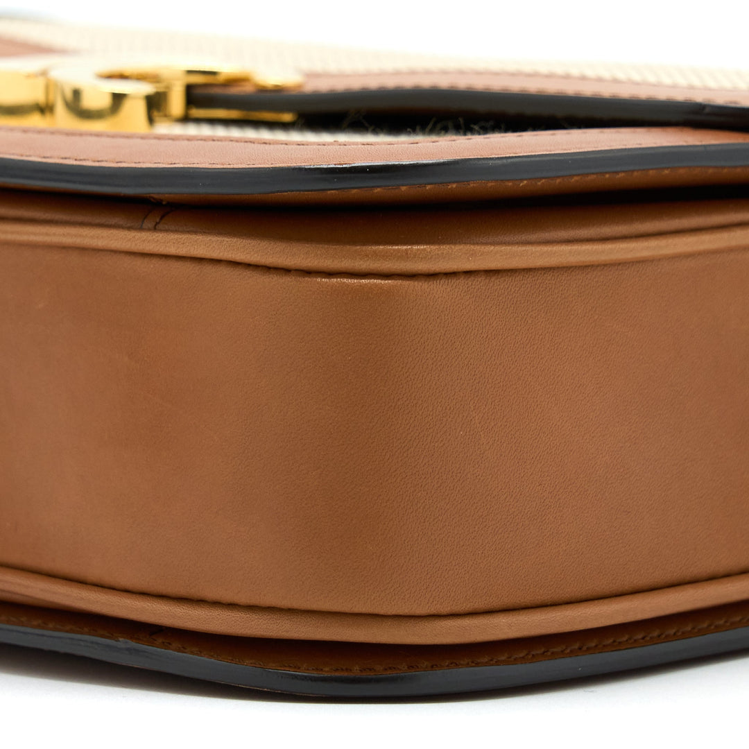 Celine Medium Triomphe Bag in Textile Natural Calfskin